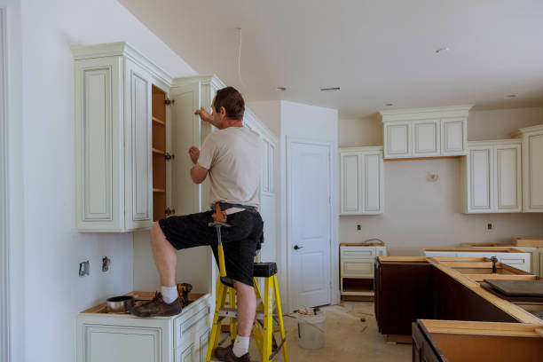 Kitchen island installation in Watertown by JMT Kitchen Cabinet